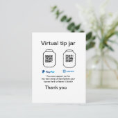 仮想チップjar q rコードマネー寄付PayPal ven 案内ポストカード (スタンド正面)