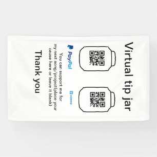 仮想チップjar q rコードマネー寄付PayPal ven 横断幕