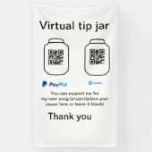 仮想チップjar q rコードマネー寄付PayPal ven 横断幕 (縦)
