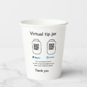 仮想チップjar q rコードマネー寄付PayPal ven 紙コップ (裏面)