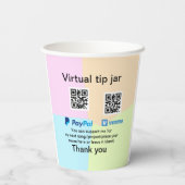 仮想チップjar q rコードマネー寄付PayPal ven 紙コップ (裏面)