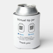 仮想チップjar q rコードマネー寄付PayPal ven 缶クーラー (缶正面)