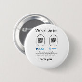 仮想チップjar q rコードマネー寄付PayPal ven 缶バッジ (正面&裏面)