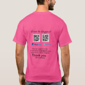 仮想チップjar q rコードマネー寄付PayPal ven Tシャツ (裏面)