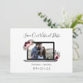 仮想ノート結婚パソコンの燃え立つ花葉 セーブザデート (スタンド正面)