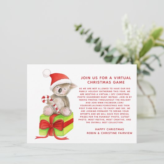 仮想ハッシュタグクリスマス私はスパイゲームの熊ボックス 招待状 (スタンド正面)
