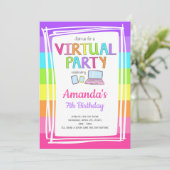仮想パーティの招待状、検疫誕生日 招待状 (スタンド正面)