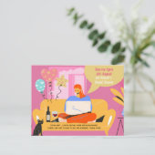 仮想パーティーベビーブライダルシャワー誕生日グラード。 ポストカード (スタンド正面)