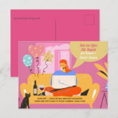 仮想パーティーベビーブライダルシャワー誕生日グラード。 ポストカード (正面/裏面)