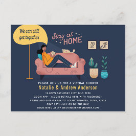 仮想パーティーベビーブライダルシャワー誕生日グラード。 ポストカード