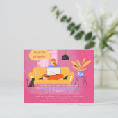 仮想パーティーベビーブライダルシャワー誕生日グラード。 ポストカード (スタンド正面)