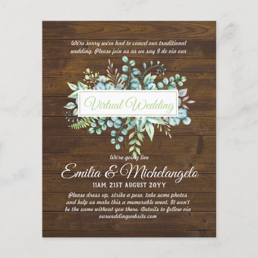 仮想ビデ結婚オチャットのライブストリーミング招待状 (正面)