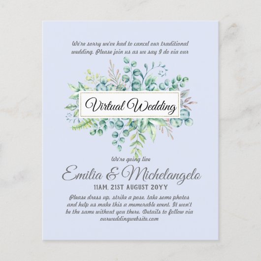 仮想ビデ結婚オチャットのライブストリーミング招待状 (正面)