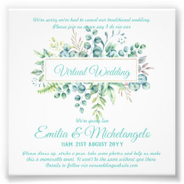 仮想ビデ結婚オチャットのライブストリーミング招待状 フォトプリント           