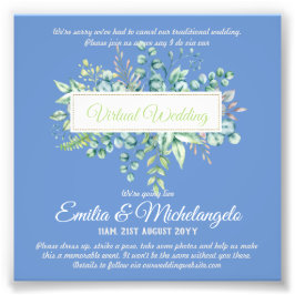 仮想ビデ結婚オチャットのライブストリーミング招待状 フォトプリント           