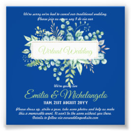 仮想ビデ結婚オチャットのライブストリーミング招待状 フォトプリント           