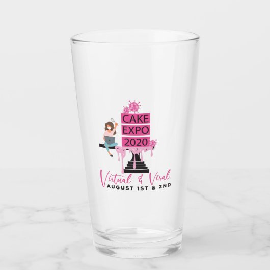 仮想ビールガラスとウイルスのビールガラス タンブラーグラス (正面)