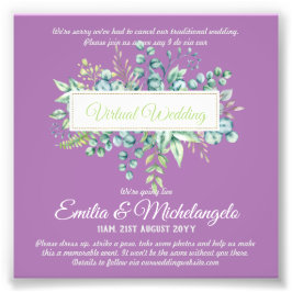 仮想ビ結婚デオチャットライブストリーミング招待状 フォトプリント           