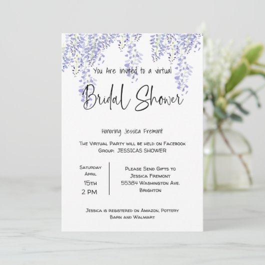 仮想ブライダルウェディングシャワーFacebookの発表 案内状 (スタンド正面)