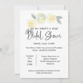 仮想ブライダルウェディングシャワーFacebookイエローグレー 案内状 (正面)