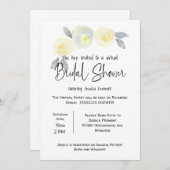 仮想ブライダルウェディングシャワーFacebookイエローグレー 案内状 (正面/裏面)