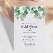 仮想ブライダルシャワーセージ緑ユーカリのスクリプト 招待状