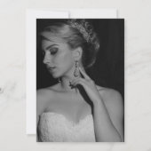 仮想ブライダルシャワーミニマル白黒写真 招待状 (裏面)