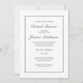 仮想ブライダルシャワーモダンミニマルパーティー 招待状 (正面)