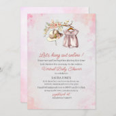 仮想ベビーガールの布の水の色ベビー招待 招待状 (正面/裏面)