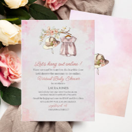 仮想ベビーガールの布の水の色ベビー招待 招待状