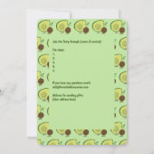 仮想ベビーシャワーアボカドとピットマンガ 招待状 (裏面)