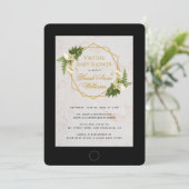 仮想ベビーシャワーカレーリリーフローラ幾何学 招待状 (スタンド正面)