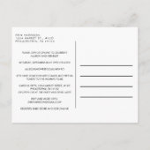 仮想ベビーシャワーサンゴフローラ水色 インビテーションポストカード (裏面)