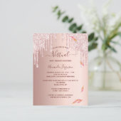 仮想ベビーシャワーバラ金ゴールド招待 ポストカード (スタンド正面)