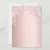 仮想ベビーシャワーバラ金ゴールド秋グリッター乾燥 招待状 (裏面)