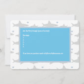 仮想ベビーシャワーブルー海シャーク漫画 招待状 (裏面)