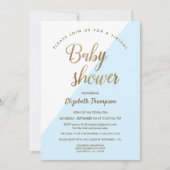 仮想ベビーシャワーブルー男の赤ちゃん 招待状 (正面)