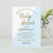 仮想ベビーシャワーブルー男の赤ちゃん 招待状 (スタンド正面)