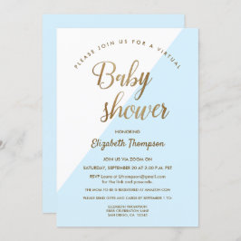仮想ベビーシャワーブルー男の赤ちゃん 招待状