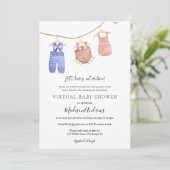 仮想ベビーシャワー少年または女の子ニュートラル 招待状 (スタンド正面)