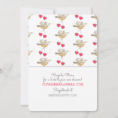 仮想ベビーシャワー甘いママ鳥と巣 招待状 (裏面)