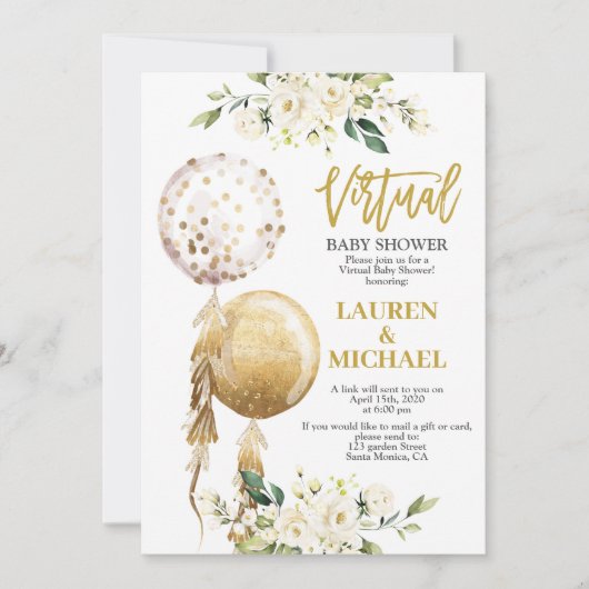 仮想ベビーシャワー 招待状 (正面)