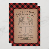 仮想ベビージェンダー公開パーティー鹿プレイド 招待状 (正面/裏面)