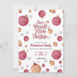 仮想モダンクリスマス水カラーオーナメント 招待状