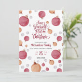 仮想モダンクリスマス水カラーオーナメント 招待状 (スタンド正面)