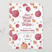 仮想モダンクリスマス水カラーオーナメント 招待状 (正面/裏面)