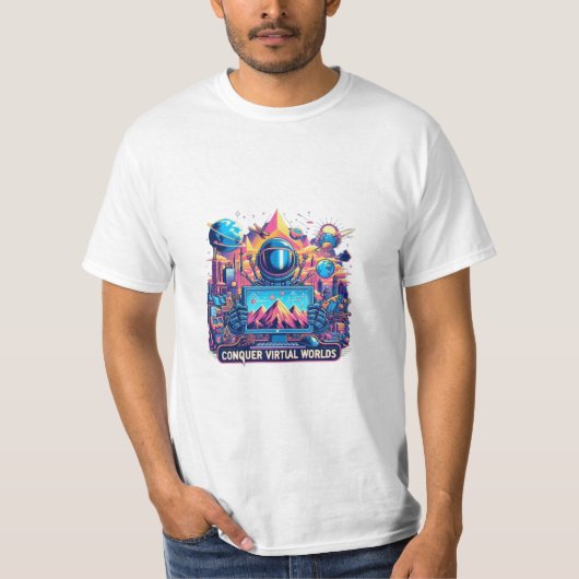 仮想世界を征服する Tシャツ (正面)