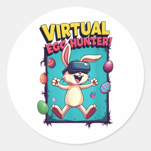 仮想卵ハンターおもしろい- Gamer Bunny Vr _イースター ラウンドシール (正面)