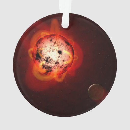 仮想外惑星によって周回した赤色矮星 オーナメント (裏面)