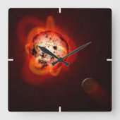 仮想外惑星によって周回した赤色矮星 スクエア壁時計 (正面)